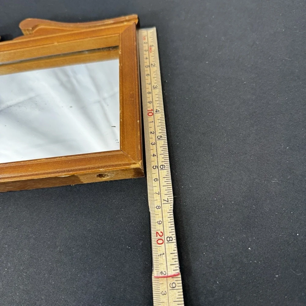 Antique Vntg Wooden Frame Carved Ornate Mahogany‎ Vanity Mirror